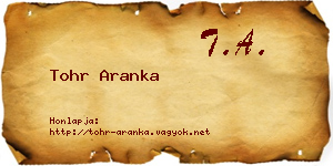 Tohr Aranka névjegykártya