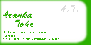 aranka tohr business card
